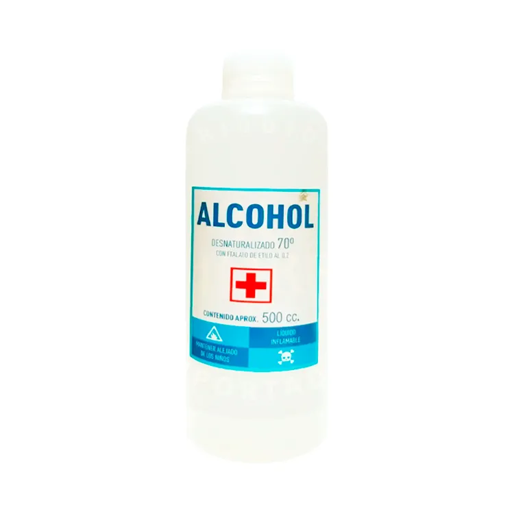 Alcohol Desnaturalizado 70° Cruz Roja 500 cc