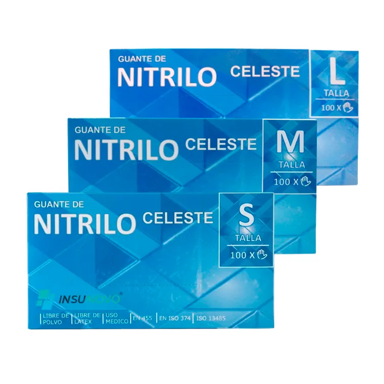 Guantes Nitrilo Insunovo Celeste