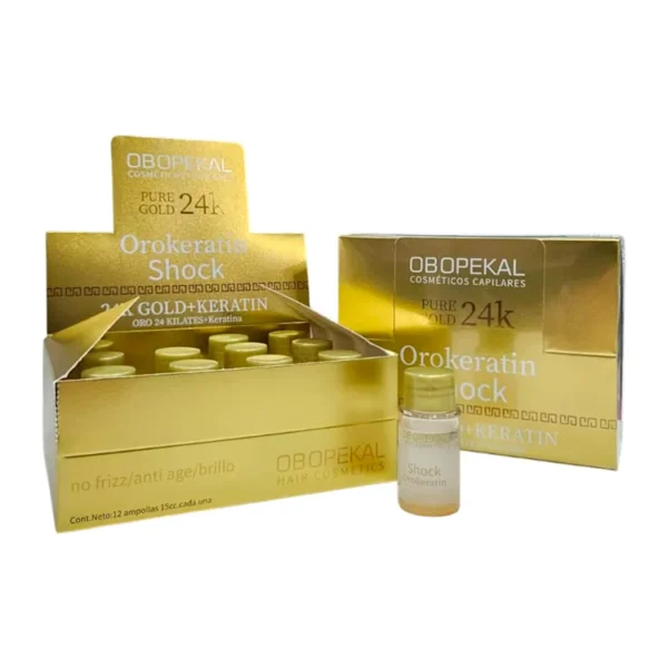 Ampolla Capilar Obopekal 24K Gold + Keratina Shock 15 ml